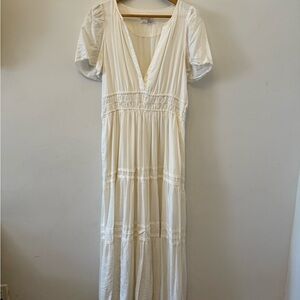 Anthropologie White Somerset Maxi Dress